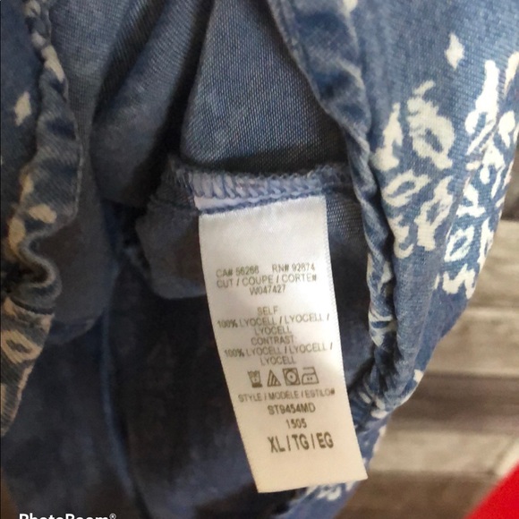 Splendid Chambray Floral Top Size XL - Picture 3 of 4